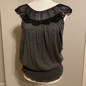 Black and Gray Anthropologie Top